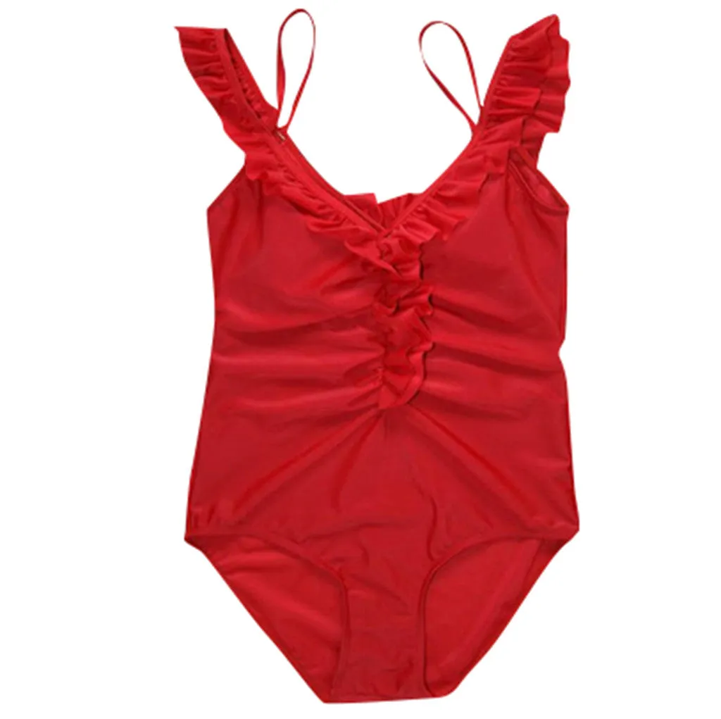 Women Sexy Deep Plunge Biquinis Suit One Piece Swimwear