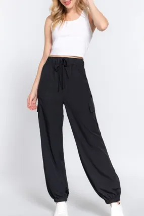 Women's Casual Elastic Waist Jogger Cargo Pants with Pockets