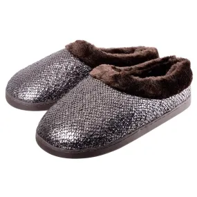 Womens Chloe Slip On Mule Slippers With Faux Fur Lining