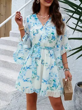 Women’s elegant printed strappy dress