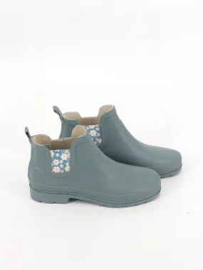 Women's Floral Printed Rubber Ankle Boots,Mint