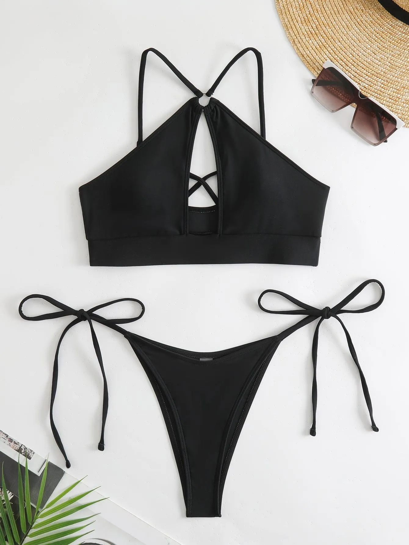 Women's GFIT Cutout Bikini Set - Two-piece Swimwear, Sporty Beach Fashion