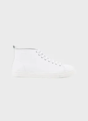 Women's High Top Tennis Shoe in White