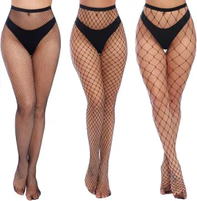 Women's High Waist Tights Fishnet Stockings Thigh High Pantyhose