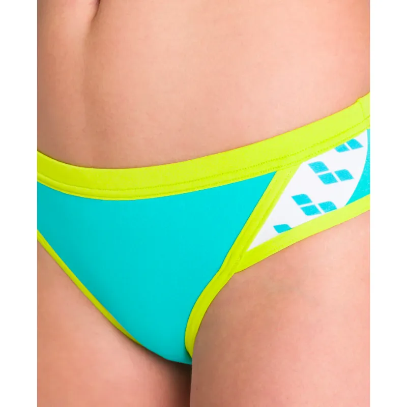 WOMEN'S ICONS TEAM STRIPE BIKINI - MINT/SOFT GREEN