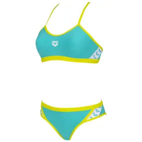 WOMEN'S ICONS TEAM STRIPE BIKINI - MINT/SOFT GREEN