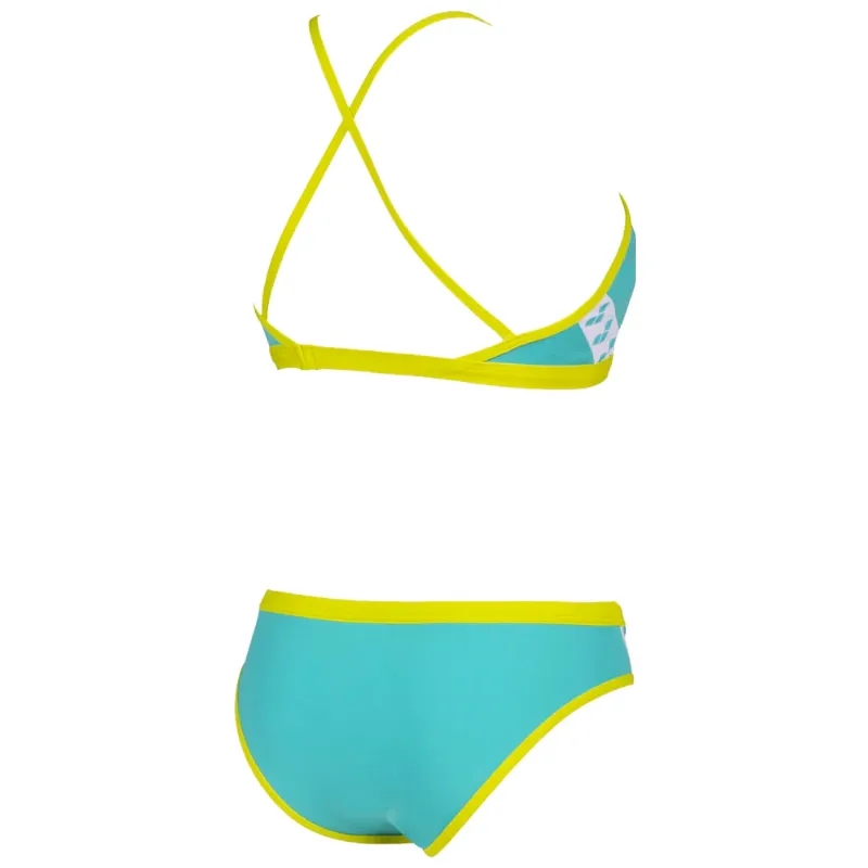 WOMEN'S ICONS TEAM STRIPE BIKINI - MINT/SOFT GREEN