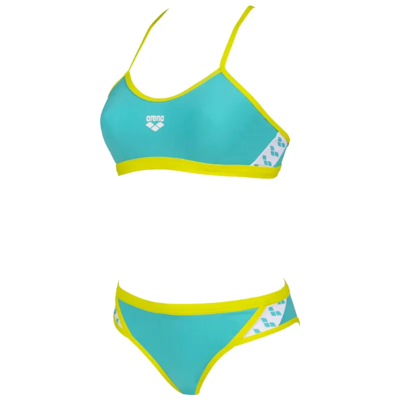 WOMEN'S ICONS TEAM STRIPE BIKINI - MINT/SOFT GREEN