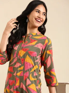 Women's Multi Printed Straight Kurta