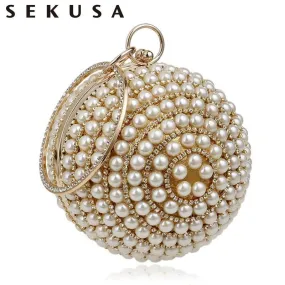 Women's Pearl Beaded Evening Bags  Pearl Beads Clutch Bags Handmade