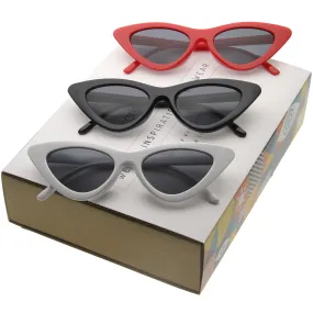 Women's Small Retro Flat Lens Cat Eye Sunglasses C523 [Promo Box]