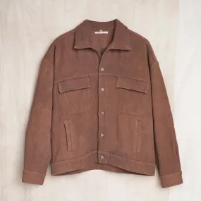 Working Jacket, Brick Brown Merino Wool Twill