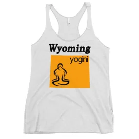 Wyoming Map Yogini White Tank Top