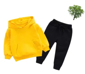 Yellow Kids Hoodie Set