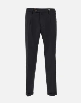 Zeus-P Black Wool Trousers